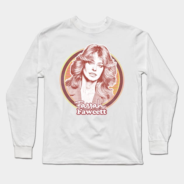 Farrah Fawcett //  Retro Fan Art Design Long Sleeve T-Shirt by DankFutura
